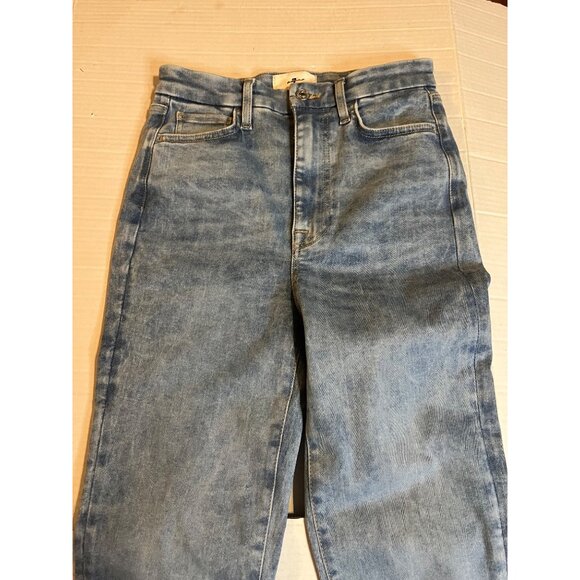 7 For All Mankind Ultra High Rise Skinny Flare Jeans Light Wash Size 27 stretchy - Picture 11 of 16